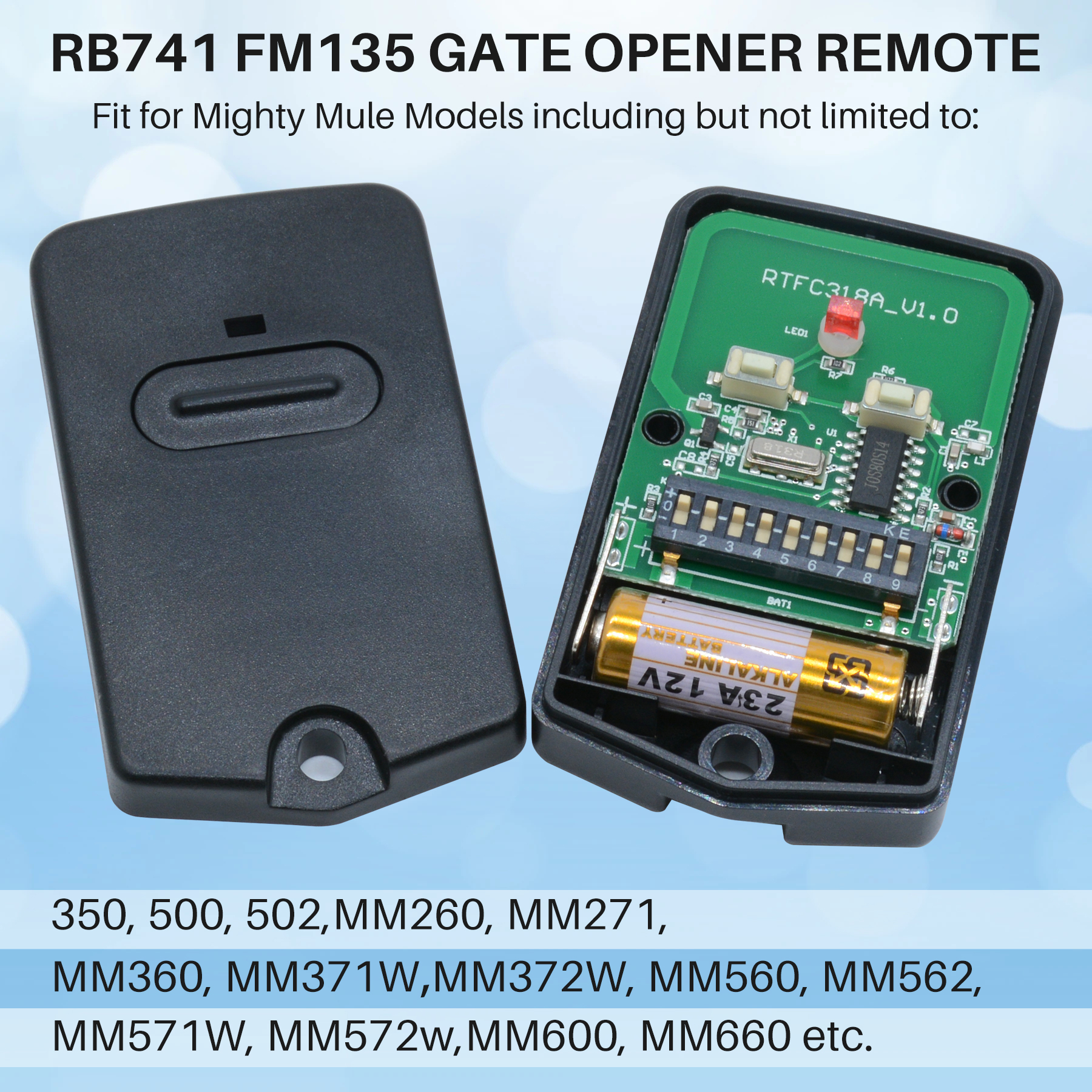 Watch Remote Control RB741 FM135 for Mighty Mule GTO Gate Openers